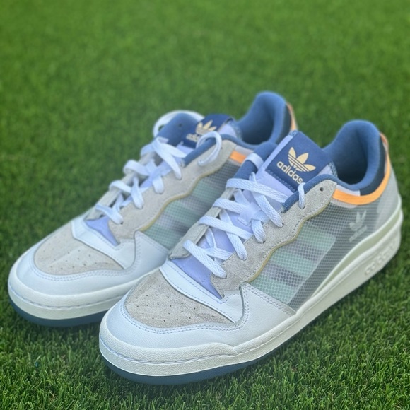 Addias Forum Low TT White Crew Blue M 11 W 12.5 - Picture 1 of 8